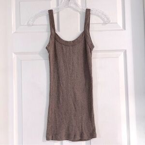 🌻3/$20 Arizona Jean Company Stretchy Ribbed Mocha Brown Tank Top, Size M